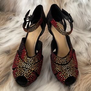 Gianni Bini rhinestone heels black size 8